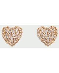 Tutti & Co - Pave Heart Earrings - Lyst