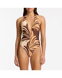 Jets by Jessika Allen - Metallic Flora Plunge One-Piece - Lyst