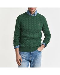 GANT - Forest Cotton Cable Knit Jumper - Lyst