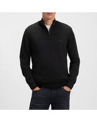BOSS - 1/4 Zip Padro Cotton Jumper - Lyst