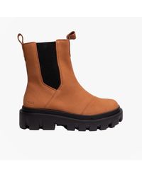 TOMS - Tan Rowan Low Heeled Chelsea Boots - Lyst