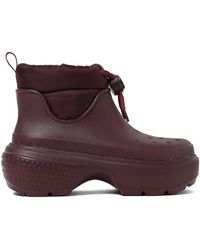 Crocs™ - Dark Cherry Stomp Ankle Boots - Lyst