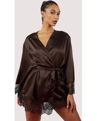 Wolf & Whistle - Alaia Chocolate Caged Kimono - Lyst