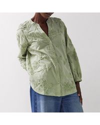 East - Sage Avari Embroidered Cotton Top - Lyst