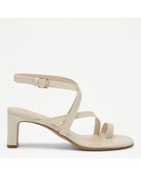 Russell & Bromley - Off Lizard Ashley Heeled Toe Post Sandals - Lyst