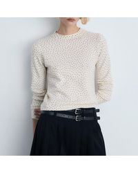 Mango - Polka-Dot Round Neck Jumper - Lyst
