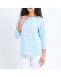 Crew - Essential Breton Feeder Stripe Top - Lyst