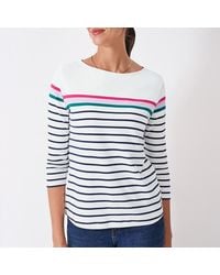 Crew - Multi Striped Ultimate Breton Cotton Top - Lyst