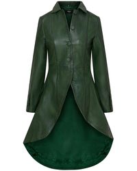 Infinity Leather - Gothic Full Length Leather Coat Victorian Flare Goth Punk - Lyst