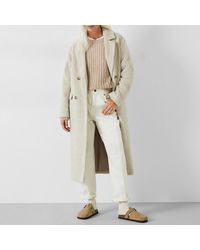 Hush - Oatmeal Scout Double Breasted Wool Blend Coat - Lyst