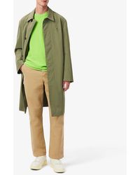 Lacoste - Khaki Button Down Trench Coat - Lyst