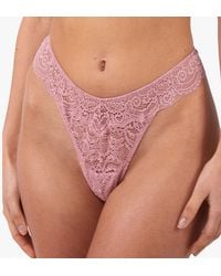 Wolf & Whistle - Ariana Ash Rose Lace Thong - Lyst