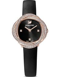 Swarovski - 5552421 Crystal Leather Strap Rose Tone Watch - Lyst