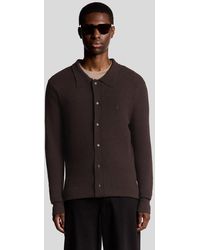 Lyle & Scott - Textured Knit Collared Cardigan - Lyst