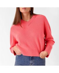Whistles - Wool V-Neck Knitted Jumper - Lyst
