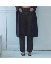 Mango - Chocolate Leopard Print Straight Jeans - Lyst