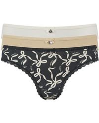 Ted Baker - 3 Pack Plain And Print Brief With Lace Trim - Lyst