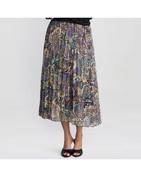 Gina Bacconi - Pleated Jacquard Skirt - Lyst