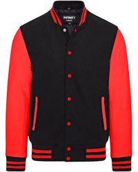 Infinity Leather - Letterman Baseball Wool/ Leather Varsity Bomber Jacket - Lyst