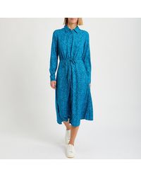 Crew - Animal Print Cotton Shirt Dress - Lyst