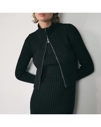 Mango - Combined Knitted Dress With Zip - Lyst