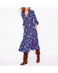 belted floral midi dress Ivory Floral Belted Midi Dress XS