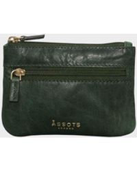 Assots London - 'mary' Tree Top Green Soft Small Leather Coin Purse - Lyst