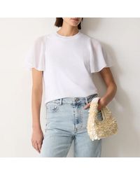 Jigsaw - Gauze Sleeve Jersey Top - Lyst