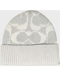 COACH - Jumbo Signature Beanie Chalk - Lyst