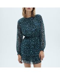 Mango - Printed Short Dress - Lyst