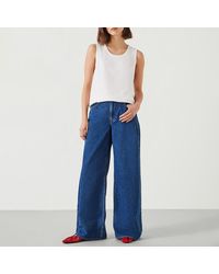 Hush - Mid Nova Pintuck Wide Leg Jeans - Lyst