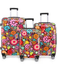 Infinity Luggage - Snowball Flower Print Hard Shell Travel Suitcase - Lyst
