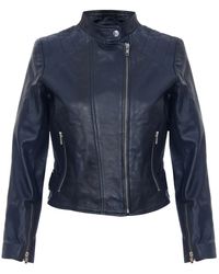 Infinity Leather - Leather Biker Jacket-Celaya - Lyst