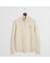 GANT - Micro Textured Half Zip Jumper - Lyst