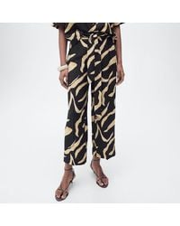 Mango - Printed Straight-Fit Trousers With Belt - Lyst