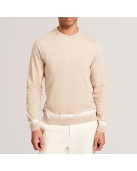 Ted Baker - Taupe Frisbo Rib Block Stripe Cotton Jumper - Lyst