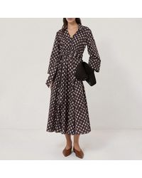 Jigsaw - Burgundy Tulip Voile Midi Dress - Lyst