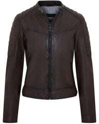 Infinity Leather - Retro Biker Quilted Vintage Leather Fitted Motorcycle Jacket - Lyst