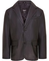 Infinity Leather - 2 Button Leather Blazer Soft Lamb Tailored Leather Coat Italian Leather Jacket - Lyst