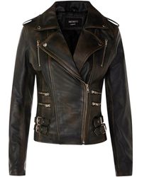 Infinity Leather - Vintage Leather Brando Biker Jacket-Loddon - Lyst