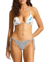 Seafolly - Isla Palm Reversible Tie Side Pant - Lyst