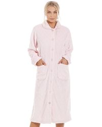 CAMILLE - Supersoft Diamond Print Button Up Housecoat - Lyst