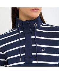 Crew - Stripe Toggle Classic Sweatshirt - Lyst