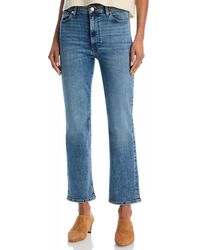 FRAME - Mid High Rise Straight Stretch Jeans - Lyst