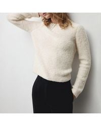 Mango - Polo Rhinestone Collar Jumper - Lyst