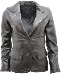Infinity Leather - Leather Blazer Jacket-Seregno - Lyst