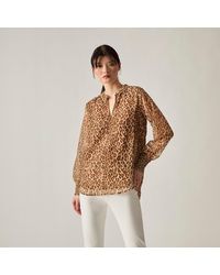 James Lakeland - Camel Leopard Print Blouse - Lyst