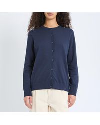 Crew - Crew Neck Cotton Cardigan - Lyst