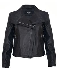 Infinity Leather - Leather Shawl Wrap Biker Jacket - Lyst