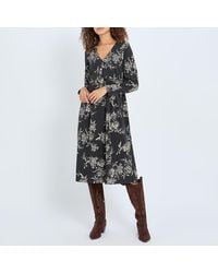Joules - Nia Floral Cotton Blend Midi Dress - Lyst